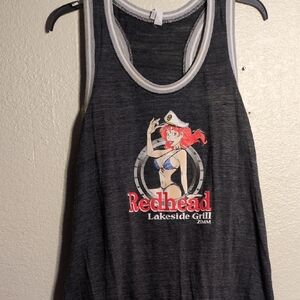 Gray Tank Top with Ringer Style Trim